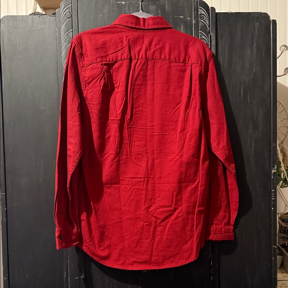 Wrangler Red Casual Button Down Shirt - Picture 7 of 10